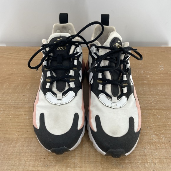 Nike‎ Air Max 270 React Shoes Womens 5.5 Black White Coral Sneaker AT6174-005 - Picture 2 of 6